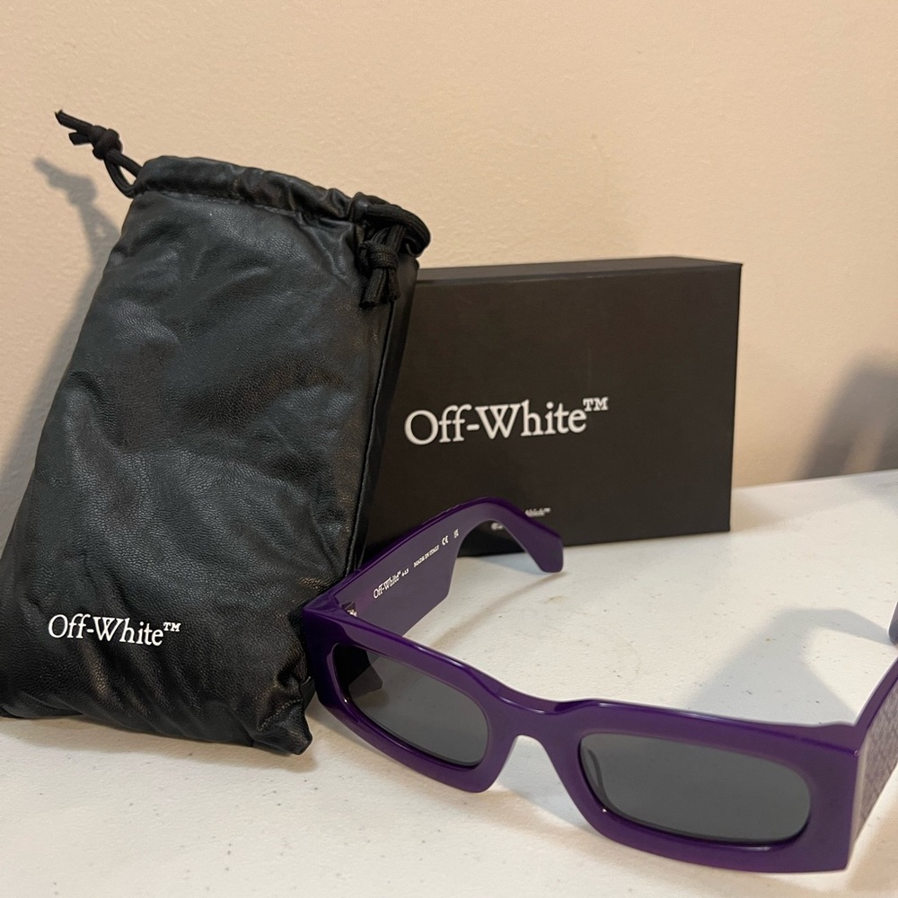 [Off-White] Purple Rectangular Sunglasses